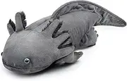 Simulation Black Big Axolotl Plush Toy, 31 Inch Super Soft Cute Realistic Amphibian Salamander Plush Stuffed Animal Toy Figure Cushion Pillow Home Decor Kids Birthday Gifts for All Occasions Ages