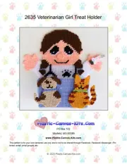 Veterinarian Girl Treat Holder-Plastic Canvas Pattern or Kit