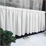 1 Panel Rod Pocket Valance Curtains, Semi Sheer Home Decoration Valance for Windows Country Rustic Window Treatments Short Topper for Bedroom Baby Nursery Laundry, WxL(White,270x180cm(106x71in))