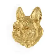 French Bulldog, Frenchie II - gold-plated pin brooch, elegant dog ornament, uniq