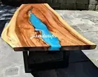 Made To Order Epoxy Table Top Walnut Resin River Table Top Dinning Room & Bar