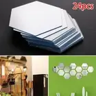 High quality Set 24pcs Mirror Stickers Mosaic Art Decals Bedroom 3D Mirror Tiles