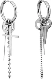 [Clybeaut] BTS Anime, BTS Creole Earrings with Pendant, Customised Earring, Perfect for Fans and Fashion Lovers, 1, Alloys, No