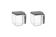 2x Polder Handle-It 2.65L 16cm Storage Canister Pantry Container Clear Grey