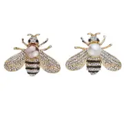 Fashion Enamel Rhinestone Insect Brooches for Women Men Bee Crystal Jewelry Gift