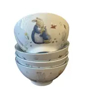 NEW Beatrix Potter Peter Rabbit Porcelain Cereal Bowls Set of 4