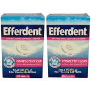 2 Pack Efferdent Retainer & Denture Cleaner Tablets, Complete Clean, 126 Count