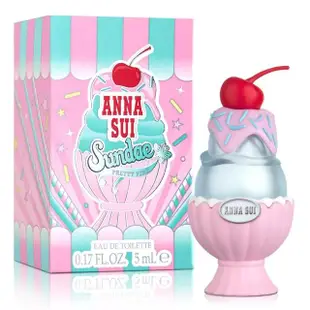 【ANNA SUI 安娜蘇】果漾聖代女性小淡香水-粉紅柚惑5ml 加贈造型擴香石(香水為專櫃公司貨)