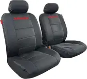 Canvas Seat Covers for Nissan Navara D40 NP300 D22 D23 2006-2021, Waterproof Black Heavy Duty Truck Protector, Airbag Compatible Front Set