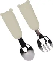 Toddler Forks and Spoons,Stainless Steel Cartoon Baby Forks | Reusable Tableware Kit, Feeding Silverware, Kids Cutlery Set for Home School