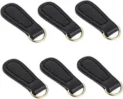 6pcs Leather Zipper Pull Zipper Pulls Small Pu Leather Zipper Repair Metallic Wallet Backpack Zippers Tags Handle Leather Handle Suitcase Tag Zipper Helper Baby Leather Bag Replace