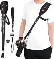 Camera Strap With Camera Wrist Strap, Quick Release Plate, Safety Tether, Screw Mount, Quick Release Camera Neck Strap, Adjustable Camera Shoulder Strap for DSLR SLR Camera