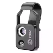 200X Portable Phone Microscope with LED Light & Universal Clip - Mini Digital Le