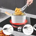 Deep Fryer Pot Stainless Steel Frying Pan Oil Saving Square Deep Frying◎
