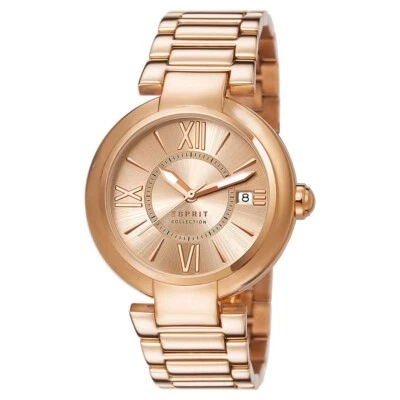 Esprit Ladies Watch Wristwatch Aletheia Rose Gold Stainless Steel EL102012F06