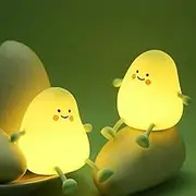 YUCHAO WONOER Cute Mango Night Light-Night Light for Kids, Baby Night Light, Rechargeable Dimmable Nightlight, Bedside Lamp Nursery Nightlight with 15/30/60 Minutes Timing Setting and Touch-Sensitive