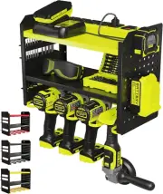 Power Tool Organizer Wall Mount - 3-Tier Heavy-Duty Metal Hand Tool Storage Rack