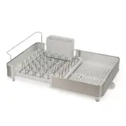 Joseph Joseph Extend Steel Expandable Dish Drainer with Draining - Light Stone