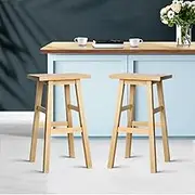 Artiss Bar Stools Stool Set of 2 Kitchen Swivel Counter Barstools Dining Chair Chairs Natural in 66cm Seat Height Floor for Home Dining Room Cafe Outdoor Indoor