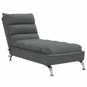 vidaXL Massage Chaise Lounge with Cushions Single Sofa Chair Dark Grey Fabric