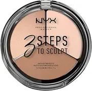 NYX PROFESSIONAL MAKEUP 3 Steps to Sculpt, Face Sculpting Contour Palette - Fair