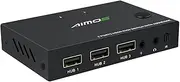 4K*2K@30Hz Switch 2 in 1 Out USB Switcher Selector with Remote Control Sync Output o&Video Support o in&Out Black One Size