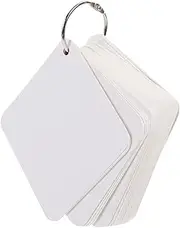 VICASKY 200 Pack Blank Flash Cards Pre-Punched Index Cards for Learning DIY Note Pads Metal Binder Rings Study School Supplies