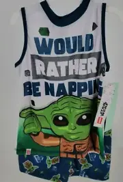 Lego Star Wars "Would Rather be napping" 2 Piece Shorts & Tank Set Size S (6/7)