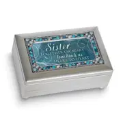 Silver-tone Resin Sister Jeweled Musical (You Light Up My Life) Jewelry Box