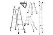 Bullet 2.9m Folding Aluminium Multipurpose Ladder, w/ Workshelf Platform, Spring Assisted Rapid Safety Lock Adjusters