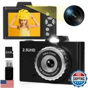 Digital Camera for Teens, 48MP FHD with 2.5K Video, 8X Zoom, Point and Shoot