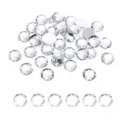 50Pcs Flat Back Round Acrylic Rhinestones 20mm White Crystal Rhinestones