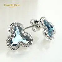在飛比找蝦皮購物優惠-CamillaDale 分子水鑽耳環(蒙大拿藍) 13mm 