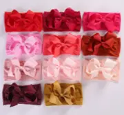 Ribbon Baby Nylon Headband Ribbon Top Knot Baby Soft Headband Ribbon Top Girls