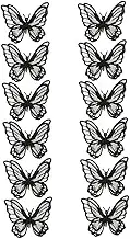 NUOBESTY 12pcs Butterfly Embroidery Patches Double Layer Appliques for DIY Sewing Elegant Cloth Decoration for Scrapbooking and Accessories