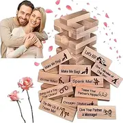 Kjsdsss Lust Tower - Adult Game, 48Pcs Super Naughty Block Stacking Game for Couples, Valentine Tumbling Wooden Blocks for Grown Ups (1 Set)