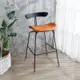 Boden-奧瑪工業風皮革吧台椅/橘色造型吧檯椅/高腳椅-52x55x96cm