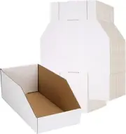 EXYGLO Garage Storage Bins, Pack of 35 Cardboard Shelf 12x6x4.5 inches, White