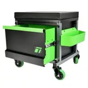 Trek Rolling Workshop Garage Seat Stool With Tool Storage Drawer Toolbox Portabl