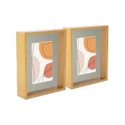 Nicola Spring 3D Deep Box Photo Frames - 8 x 10" with 5 x 7" Mount - Light Wood - Pack of 2