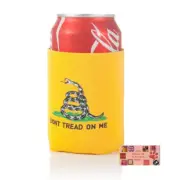 GADSDEN DONT TREAD ON ME Snake CAN KOOZIE COOLER Wrap Insulator Sleeve Jacket Y