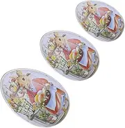 3pcs Easter Egg Shaped Decorative Candy Box Durable Tinplate Design for Easter Festival for Mints Chocolates and Treats Party Favor