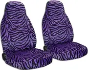Totally Covers Animal Print Car Seat Covers: Purple Zebra - Semi-Custom Fit - Front - Will Make Fit Any Car/Truck/Van/RV/SUV (30 Prints)