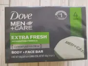 4 Bars DOVE MEN EXTRA FRESH BAR SOAP (4x3.51 oz)