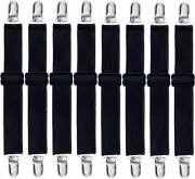 8 Pack Bed Sheet Straps Adjustable Fitted Sheet Straps Clips Heavy Duty Bed NEW