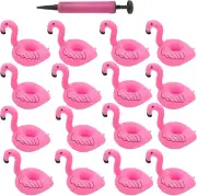 Inflatable Drink Holder, 16 Packs Flamingos Floats Inflatable Cup Floating Coast