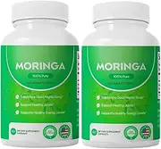 Moringa Capsules - Pure Moringa Powder, Energy, Skin, Immune & Gut Health Superfood, Rich in Antioxidants, Essential Vitamins & Amino Acids, Natural Green Superfood Supplement - 60 Capsule (2pcs)