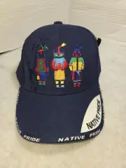 TK Cap Native Pride Navy Blue Embroidered Logo Cotton Blend Cap Hat Men's OSFM