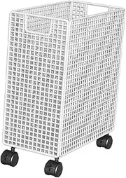 Oshhni Yoga Mat Storage Basket Workout Equipment with Wheels Multifunctional Laundry Hamper Basket Cart for Indoor Dorm Yoga Strap, White