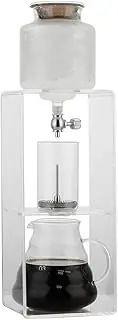 Iced Drip Coffee Maker with Adjustable Water Flow, Cold Brew Coffee Brewer with Stainless Steel Filter for Home Office Coffee Pots